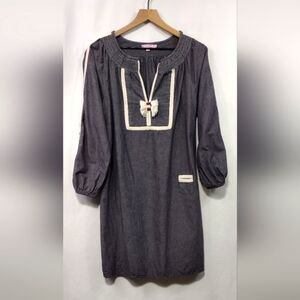 Calypso St. Barth Babydoll Dress Women's L Gray Boho Retro 90s Y2K Cottagecore